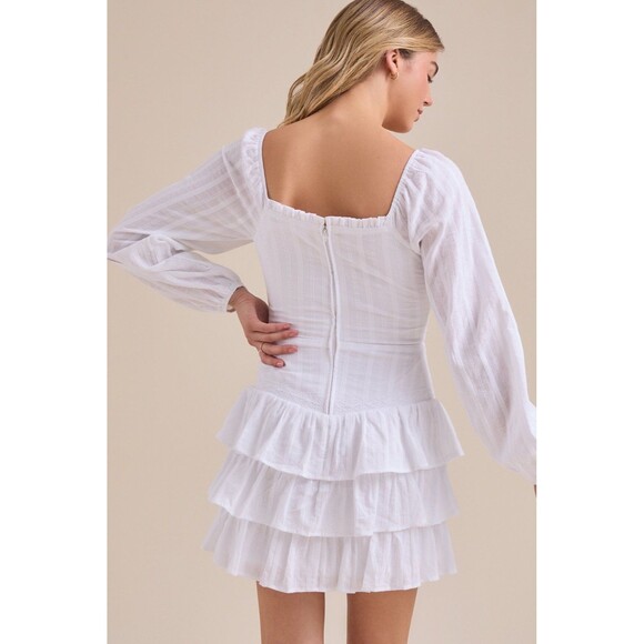 NWT Altar’d State Naomi Embroidered Mini Dress White Women’s Size Medium - Picture 5 of 8